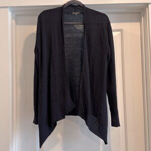 Eileen Fisher Wool Gauze Open Front Sweater in Small